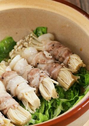 土鍋でチンするえのきの肉巻き-レシピのメイン写真