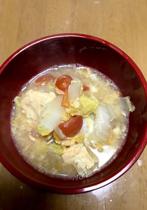 リメイク！白菜トマトの卵とじ♪-レシピのメイン写真