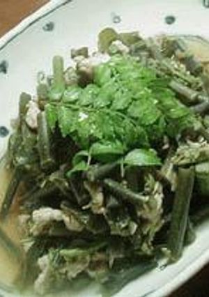 ワラビ、豚肉、若布のさっと煮-レシピのメイン写真