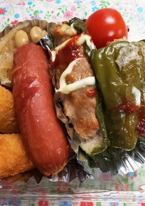 簡単!オーブンでピーマンの肉詰め♪-レシピのメイン写真