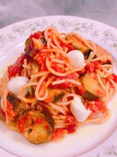 なすとモッツァレラチーズのトマトパスタ-レシピのメイン写真