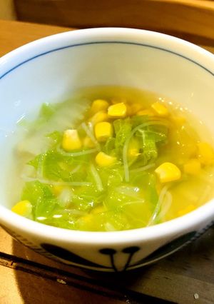 白菜とコーンの春雨スープ-レシピのメイン写真