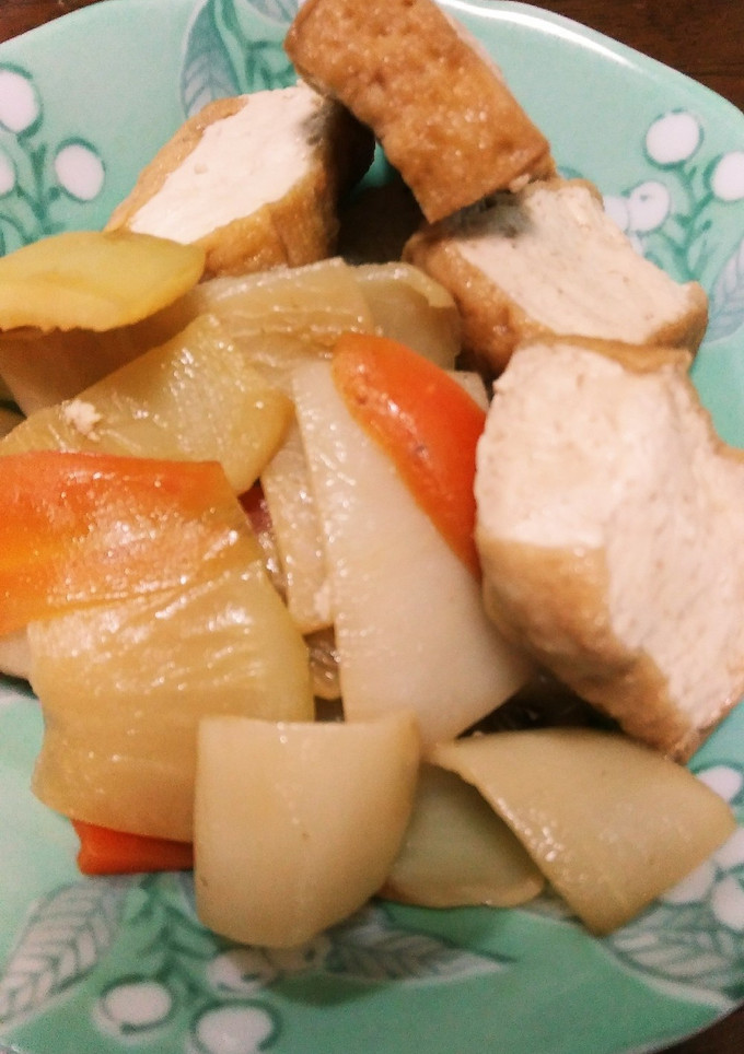 節約⁉️大根の皮と厚揚げの煮物-レシピのメイン写真