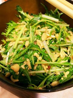 水菜と天かす(揚げ玉)の無限サラダ-レシピのメイン写真