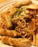 ソーセージたっぷりのトマトソースパスタ