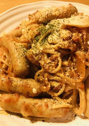 ソーセージたっぷりのトマトソースパスタ-レシピのメイン写真