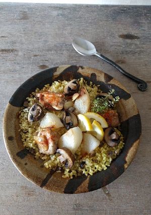 鶏とカブとマッシュルームのパエリア-レシピのメイン写真