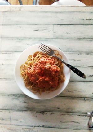 １０分で昼食開始！ツナトマトスパゲッティ-レシピのメイン写真