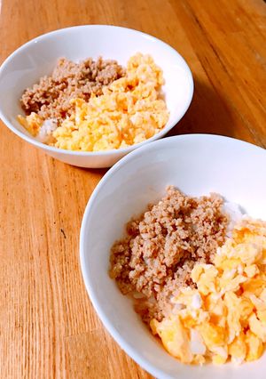 鶏胸肉で簡単そぼろ丼！お弁当にも♪-レシピのメイン写真
