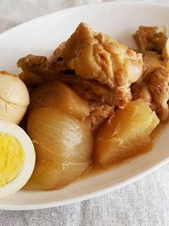 圧力鍋の手羽元と大根・玉ねぎの煮物-レシピのメイン写真