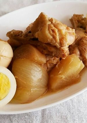 圧力鍋の手羽元と大根・玉ねぎの煮物-レシピのメイン写真