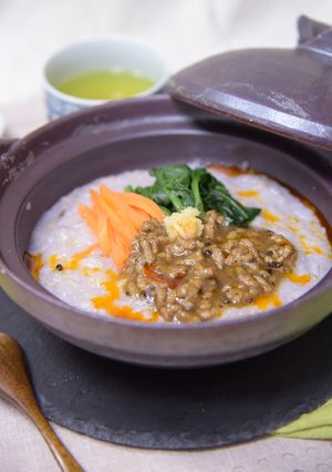 雑穀米の中華おかゆ豆鼓肉のせ-レシピのメイン写真