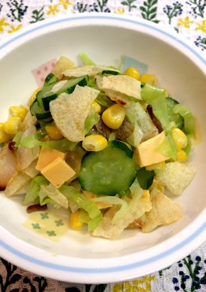 給食のレシピ ポテトチップスサラダ-レシピのメイン写真
