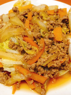 ひき肉と白菜のぽん酢炒め-レシピのメイン写真
