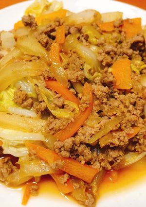 ひき肉と白菜のぽん酢炒め-レシピのメイン写真