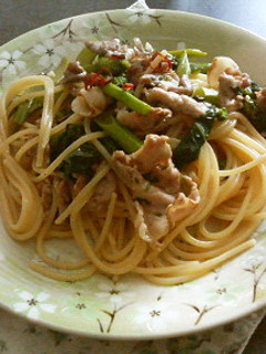 春です☆菜の花と豚肉の和パスタ-レシピのメイン写真