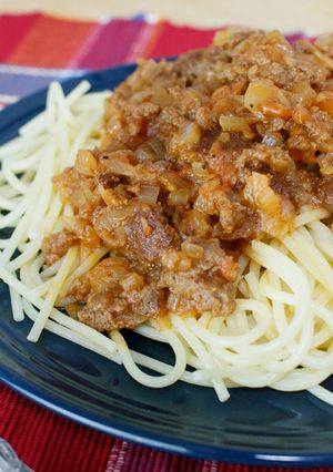 お肉ゴロゴロ♪ミートソーススパゲッティ-レシピのメイン写真