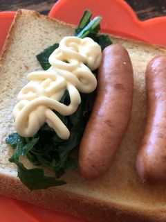 小松菜ソーセージトースト-レシピのメイン写真