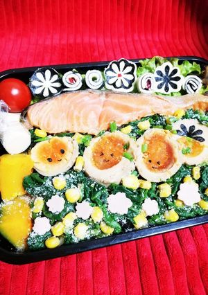 のっけ弁＊卵アートde 応援・花見弁当-レシピのメイン写真