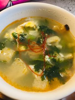 春菊とあさりのピリ辛スープ-レシピのメイン写真