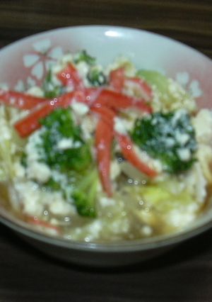 簡単&時短混ぜるだけ!和風カニ豆腐サラダ-レシピのメイン写真
