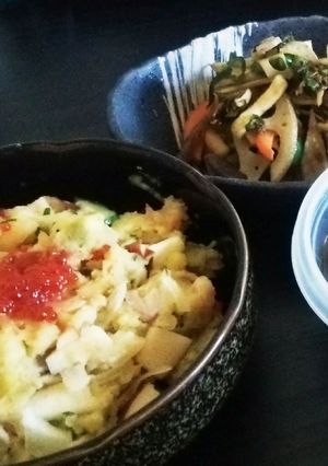ｻﾂﾏｲﾓﾎﾟﾃﾄｻﾗﾀﾞ りんご入り-レシピのメイン写真