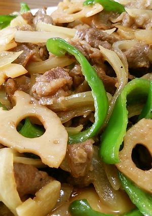 牛小間はちみつニンニク醤油炒め♪-レシピのメイン写真