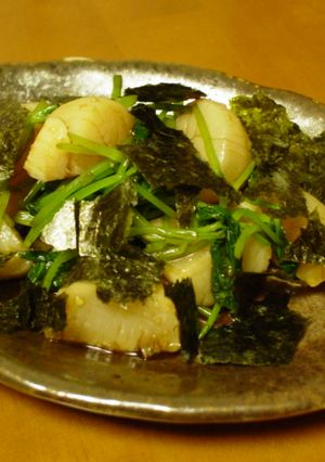 肴にぴったり♪ホタテ三つ葉の磯辺和え-レシピのメイン写真