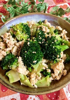 レンジ★鶏ひき肉とブロッコリーの蒸し煮-レシピのメイン写真