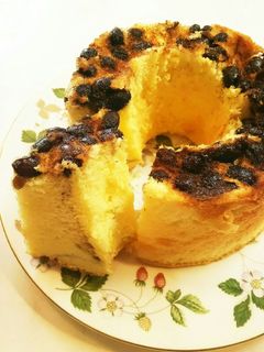 リメイク! 黒豆煮 シフォンケーキ-レシピのメイン写真