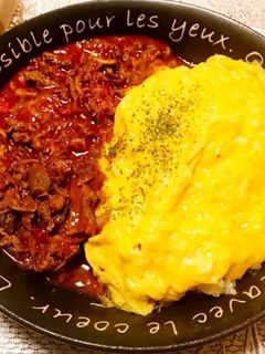 美味しい!ふわとろ卵のオムハヤシライス♡-レシピのメイン写真