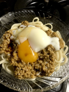 おでんの残り汁で!納豆温玉うどん-レシピのメイン写真