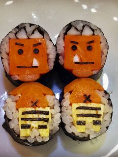 寿司型・模様巻き(オニちゃん節分用)-レシピのメイン写真