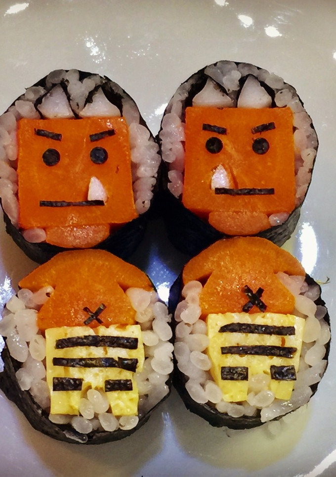 寿司型・模様巻き(オニちゃん節分用)-レシピのメイン写真