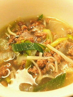 ひき肉と野菜のガッツリ食べる系スープ-レシピのメイン写真