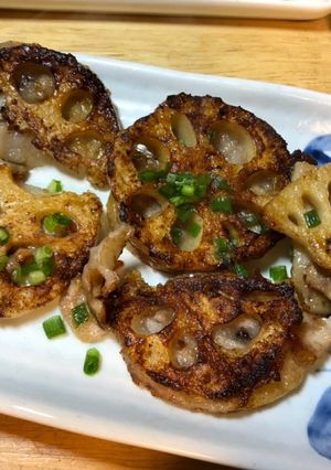 超簡単！れんこんの肉ハサミ焼き-レシピのメイン写真
