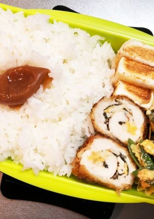旦那弁当239♡ささみ梅シソチーかつ弁当-レシピのメイン写真