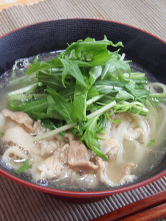 *豚肉とみず菜のうどん*-レシピのメイン写真