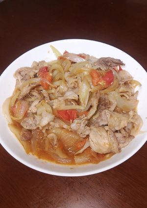 豚肉と玉ねぎのトマト煮込み-レシピのメイン写真