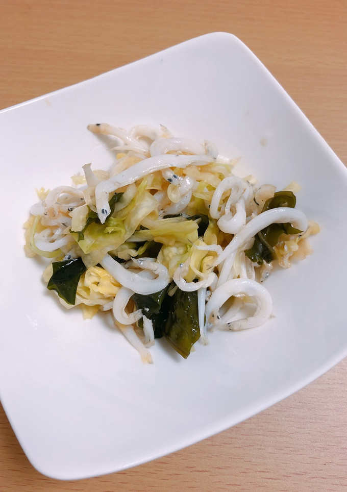 キャベツとわかめと白魚のさっぱり酢の物-レシピのメイン写真