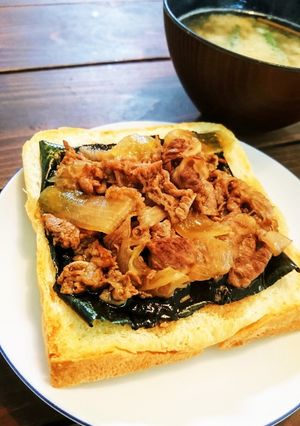 牛丼トースト ～残り物アレンジ～-レシピのメイン写真