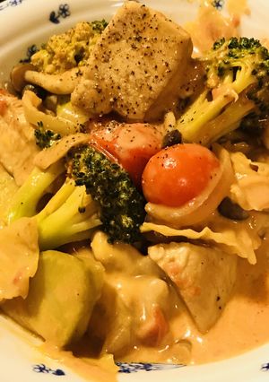 鶏肉＆マカロニのトマトクリームシチュー-レシピのメイン写真