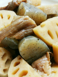 れんこんと牛すじ肉の煮物-レシピのメイン写真