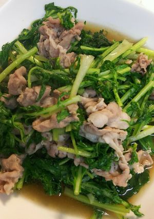 簡単！めんつゆで水菜と豚の煮浸し-レシピのメイン写真