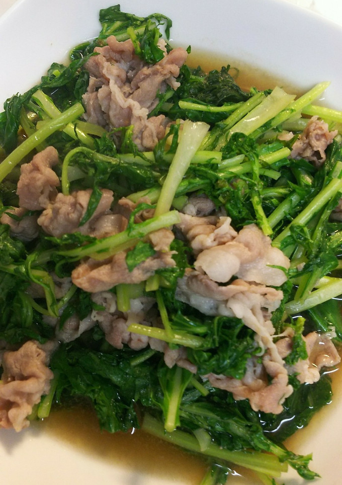 簡単！めんつゆで水菜と豚の煮浸し-レシピのメイン写真