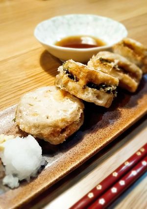 蓮根と海老のはさみ揚げ-レシピのメイン写真