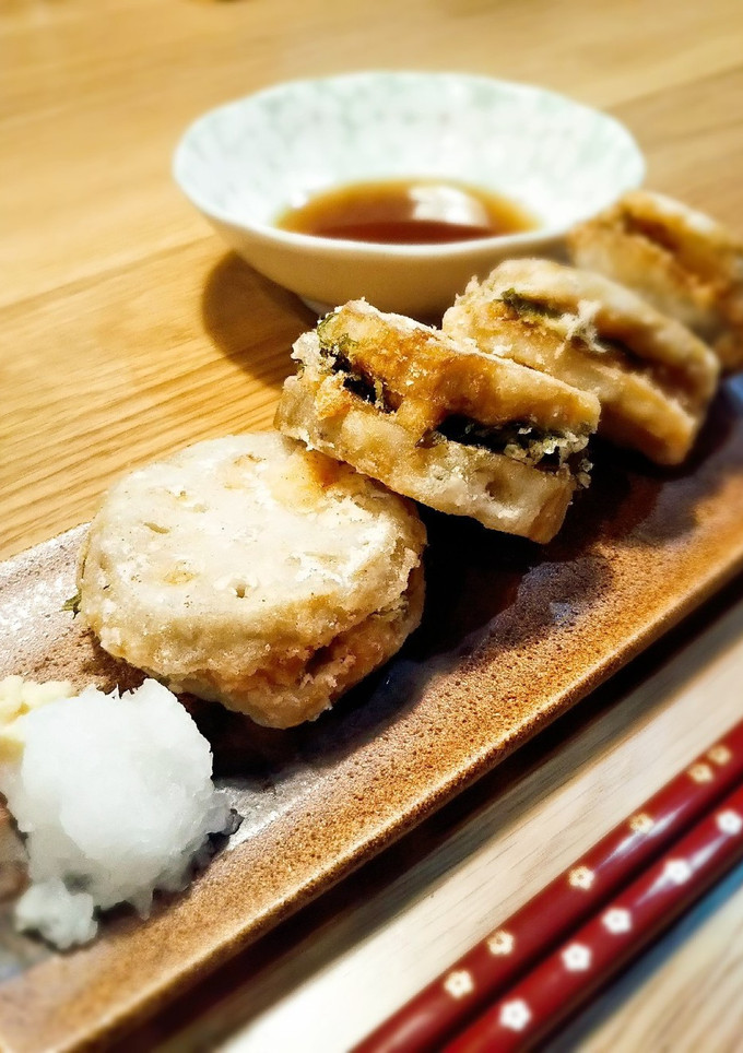 蓮根と海老のはさみ揚げ-レシピのメイン写真