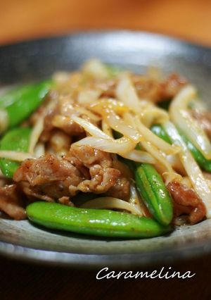 スナップえんどうと新玉ねぎのピリ辛炒め-レシピのメイン写真