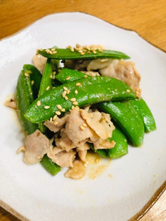 簡単☆スナップエンドウと豚肉味噌炒め-レシピのメイン写真