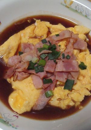 ふわふわ卵ベーコンソース♪-レシピのメイン写真